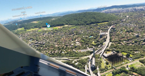 Südstart geradeaus von oben